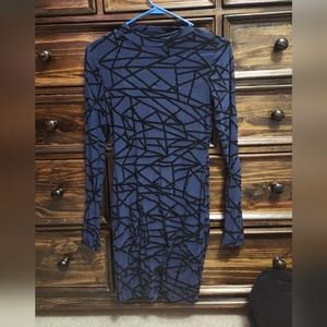 Shein dress black and blue dress